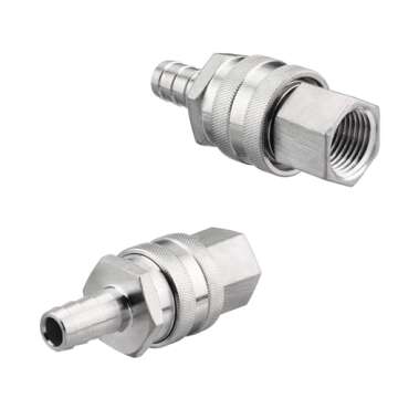 FERRODAY Stainless Steel Quick Disconnect Set - Efficient Brewing Connection for Wort Pumps and Hose...