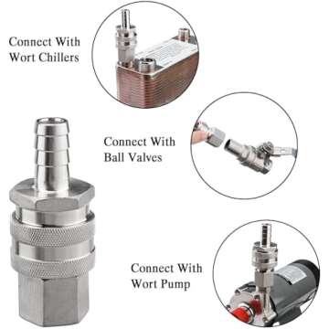 FERRODAY 1/2 NPT Quick Disconnects for Easy Brewing Setup