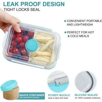 3 Pack Salad Food Storage Containers for Lunch