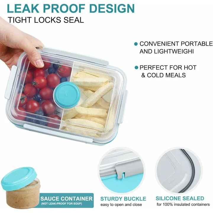 3 Pack Salad Food Storage Containers for Lunch