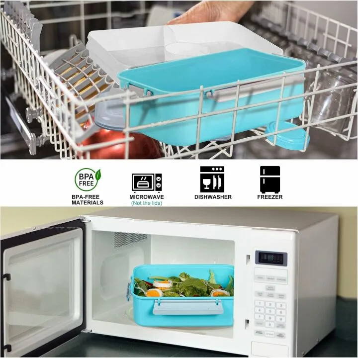 3 Pack Salad Food Storage Containers for Lunch