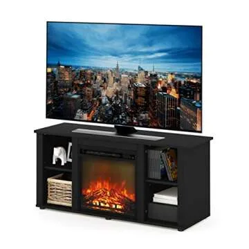 Furinno Jensen Entertainment Center with Fireplace
