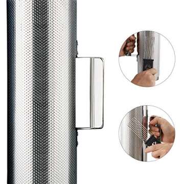 EASTROCK Stainless Steel Guiro Shaker 12" 4" Percussion Instrument with Scraper, Professional Band Accompaniment Sand Hammer Guiro Musical Training Tool