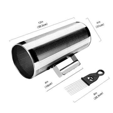 EASTROCK Stainless Steel Guiro Shaker 12" 4" Percussion Instrument with Scraper, Professional Band Accompaniment Sand Hammer Guiro Musical Training Tool