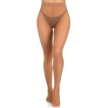 Leg Avenue Women's Spandex Sheer Support Pantyhose, Honey Beige, One Size