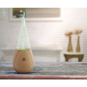 Simply Diffusers EDEN Nebulizing Pure Essential Oil Diffuser with LED Mood Lighting and Hand Blown G...