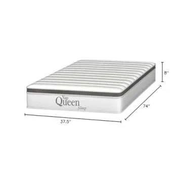 NapQueen 8 Inch Maxima Hybrid Mattress, Twin Size, Cooling Gel Infused Memory Foam and Innerspring M...