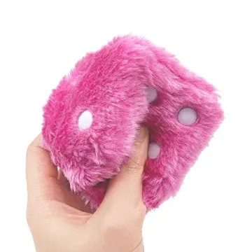 YGMONER Pink Fuzzy Dice for Cars - Retro Plush Decor