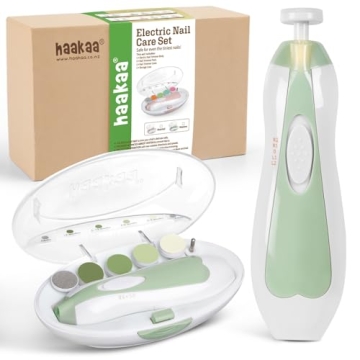 Haakaa Electric Baby Nail File Set - Safe, Gentle, & Portable with LED