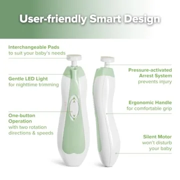 Haakaa Electric Baby Nail Care Set with LED Light