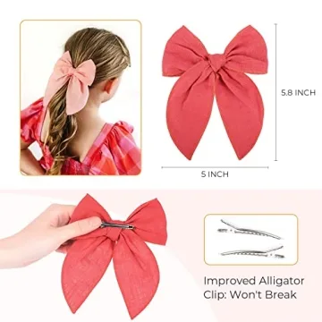 DEEKA 8 PCS Fable Hair Bow Set - Cute Hair Accessories for Girls