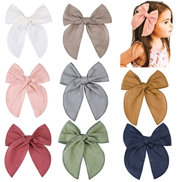 DEEKA 8 PCS Fable Hair Bow Set - Cute Hair Accessories for Girls