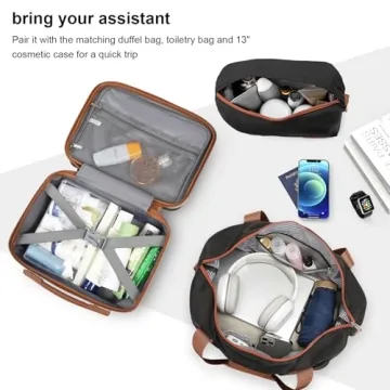 Joyway Carry On Luggage 20 Inch Expandable Suitcase with Spinner Wheel, 4 Piece Hard Shell Luggage Set with TSA Lock(Black brown)