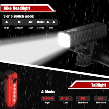 EBUYFIRE Bike Light USB Rechargeable Cycling Light Set
