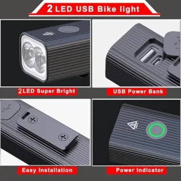 EBUYFIRE Bike Light USB Rechargeable Cycling Light Set
