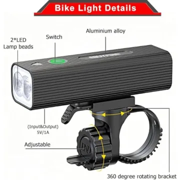 EBUYFIRE Bike Light USB Rechargeable Cycling Light Set