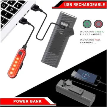 EBUYFIRE Bike Light USB Rechargeable Cycling Light Set