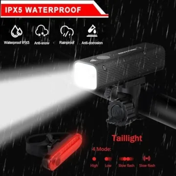 EBUYFIRE Bike Light USB Rechargeable Cycling Light Set