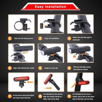 EBUYFIRE Bike Light USB Rechargeable Cycling Light Set