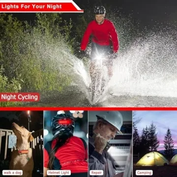 EBUYFIRE Bike Light USB Rechargeable Cycling Light Set