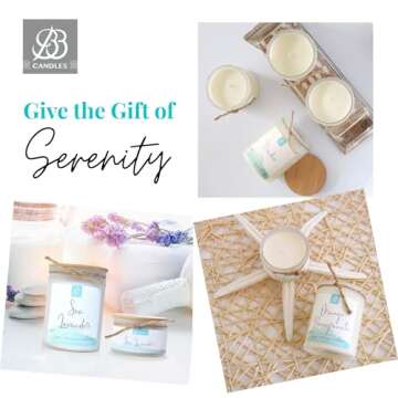 BB Candles Coastal Essentials Natural Soy Hand Poured Candle, Sea Lavender Scent, Fragrant Coastal Candle with Strong Scents, Artisan Candle, 12oz, 90+ Hours Burn Time
