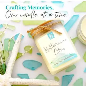 BB Candles Coastal Essentials Natural Soy Hand Poured Candle, Sea Lavender Scent, Fragrant Coastal Candle with Strong Scents, Artisan Candle, 12oz, 90+ Hours Burn Time