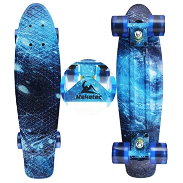 Meketec Kids Skateboard Light-Up Wheels Beginner Friendly