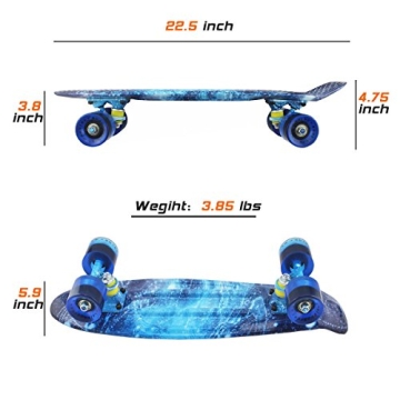 Meketec Kids Skateboard Light-Up Wheels Beginner Friendly