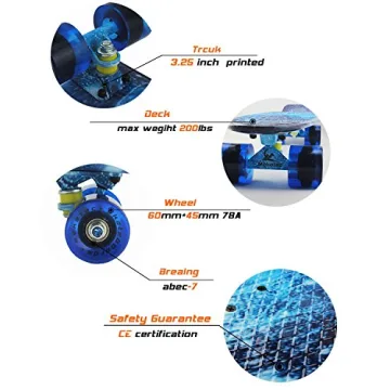 Meketec Kids Skateboard Light-Up Wheels Beginner Friendly