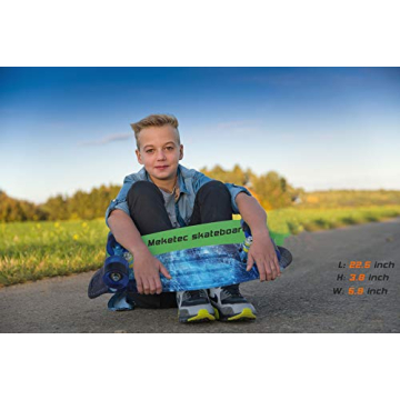 Meketec Kids Skateboard Light-Up Wheels Beginner Friendly