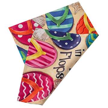 Flip Flops Summer Garden Flag, hogardeck Premuim Polyester Sun Beach Yard Flag, Vertical Double Sided Holiday Front Porch Decor, Outdoor Indoor Rustic Decorations for Farmhouse, 12.5 x 18 inch