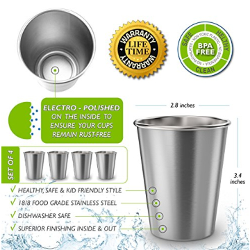 CHILLOUT LIFE Stainless Steel Cups for Kids and Toddlers