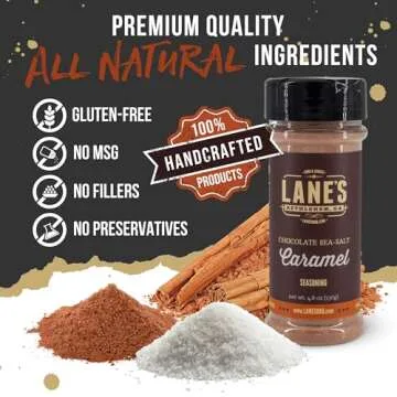 Lane's Chocolate Sea-Salt Caramel Seasoning, All-Natural Sea Salt Caramel Chocolate Seasoning for Cake, Hot Beverages & Popcorn Flavoring Seasoning, No MSG, No Preservatives, Gluten-Free, 4.6 Oz