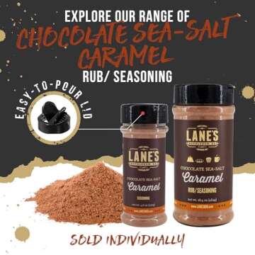 Lane's Chocolate Sea-Salt Caramel Seasoning, All-Natural Sea Salt Caramel Chocolate Seasoning for Cake, Hot Beverages & Popcorn Flavoring Seasoning, No MSG, No Preservatives, Gluten-Free, 4.6 Oz