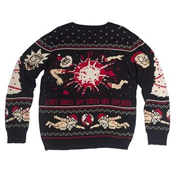 Ripple Junction Rick and Morty Adult Christmas Sweater Happy Human Holiday Novelty Sweater for Men and Women 3X-Large