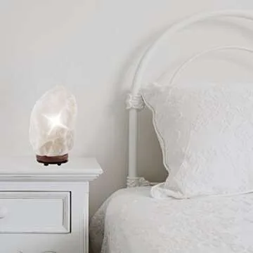 Simply Genius Himalayan White Salt Lamp Lights, Electric 6” Natural Crystal Salt Lamp Rock with Bulb and Cord For Bedrooms, With Dimmer Switch Salt Lamp, 5.5 to 8 Pounds