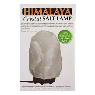 Simply Genius Himalayan White Salt Lamp Lights, Electric 6” Natural Crystal Salt Lamp Rock with Bulb and Cord For Bedrooms, With Dimmer Switch Salt Lamp, 5.5 to 8 Pounds