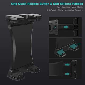 Car Dashboard & Windshield Tablet Mount Holder, 360° Rotation Window Dash Stand for iPad Pro 12.9/11/10.5/9.7/Air/Mini, Samsung Galaxy Tab, 4.7-12.9" Tablets & Phone, TPU Suction Cup Sticky Gel & Pad