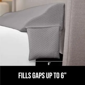 Gorilla Grip Bed Wedge Pillow Headboard Gap Filler, Comfortable Supportive High Density Foam Angled Pillows, Stay in Place Gripping Dots, Support Sleep Wedges Between Mattress, Queen Size Soft Gray