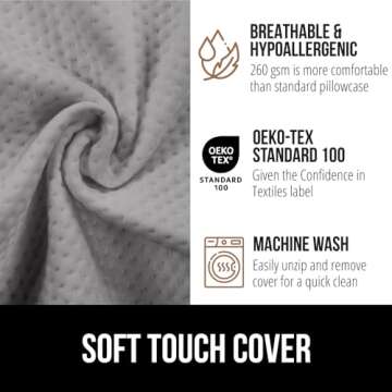 Gorilla Grip Bed Wedge Pillow Headboard Gap Filler, Comfortable Supportive High Density Foam Angled Pillows, Stay in Place Gripping Dots, Support Sleep Wedges Between Mattress, Queen Size Soft Gray