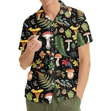 Unique Mushroom Hawaiian Shirts for Men - Family Gifts Kingdom