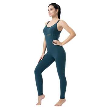 LOVESOFT Women's Sleevesless Bodysuit Dance Unitard, Backless Bodycon Rompers Jumpsuits for Workout Yoga