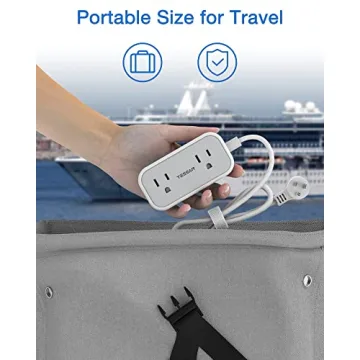 TESSAN Mini Power Strip with USB Ports for Travel