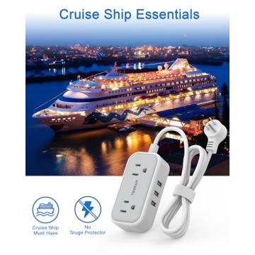 TESSAN Mini Power Strip with USB Ports for Travel