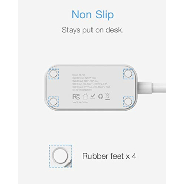 TESSAN Mini Power Strip with USB Ports for Travel