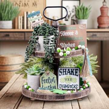 Mustry 2-Tier Tray for Farmhouse Décor