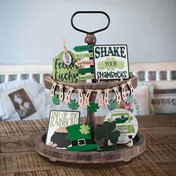 Mustry 2-Tier Tray for Farmhouse Décor