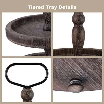 Mustry 2-Tier Tray for Farmhouse Décor