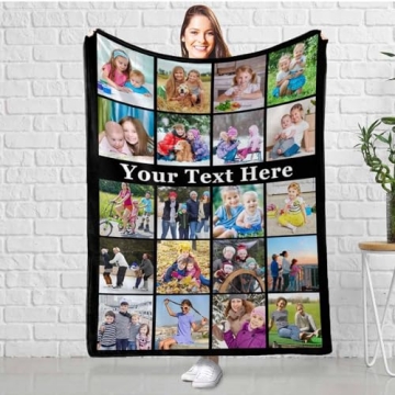 MyPupSocks Personalized Picture Blanket for Couples, Custom Photo Blanket for Valentine, Customized Blanket with Photo for Friends, Personalized Gift for Boyfriend Girlfriend