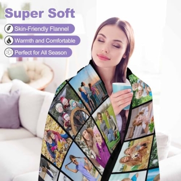 MyPupSocks Personalized Picture Blanket for Couples, Custom Photo Blanket for Valentine, Customized Blanket with Photo for Friends, Personalized Gift for Boyfriend Girlfriend